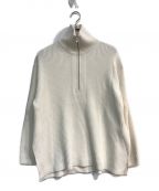 GALERIE VIEギャルリーヴィー）の古着「コットンシルク ハーフジッププルオーバー　23-02-21-02011　ホワイト」｜ホワイト