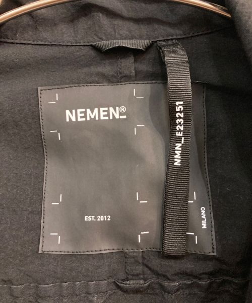NEMEN（ネーメン）NEMEN (ネーメン) TATS ZIPPED PARACHUTE OVERSHIRT　パラシュートシャツ　NMN E23251 111　ブラック ブラック サイズ:Sの古着・服飾アイテム
