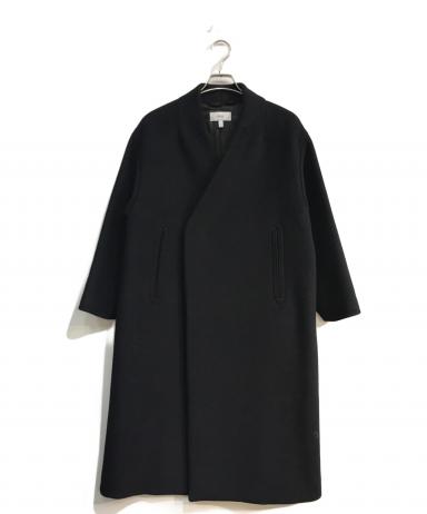 HYKE ハイク ノーカラー メルトンウール ピーコート HYKE ハイク ノーカラー メルトン ウールコート 1 濃紺 : Visionヤフー