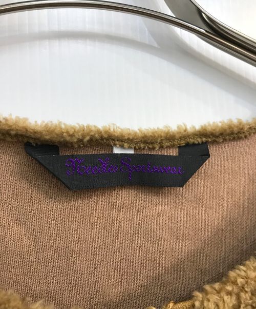 Needles sportswear（ニードルズスポーツウェア）Needles Sportswear (ニードルズスポーツウェア) Zipped Crew Cardigan　BG289　ボアジャケット　ブラウン ブラウン サイズ:Ｓの古着・服飾アイテム