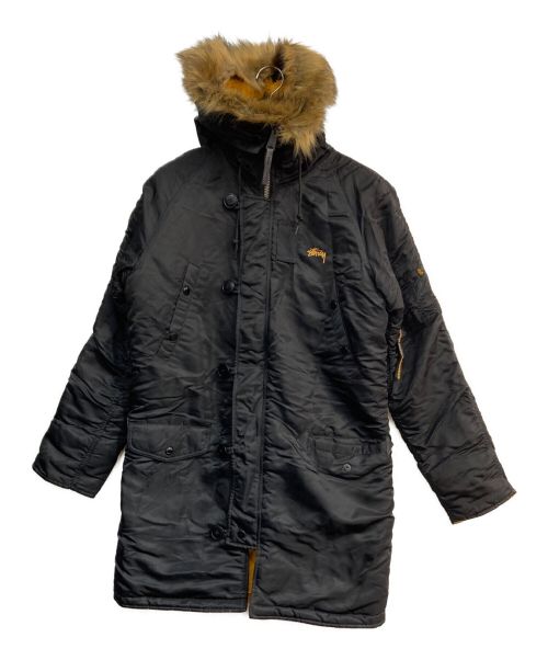 stussy（ステューシー）stussy (ステューシー) ALPHA (アルファ) 別注 N-3Bタイプコート　315034　35周年記念モデル ブラック サイズ:Ｓの古着・服飾アイテム