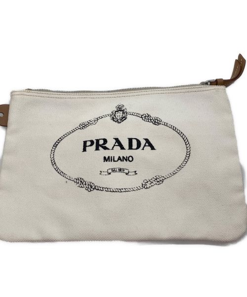 PRADA（プラダ）PRADA (プラダ) カナパ トートバッグ　1BG163 ホワイトの古着・服飾アイテム