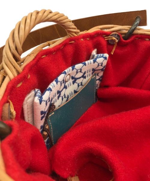 ebagos（エバゴス）ebagos (エバゴス) タカイソラノシタ390 カゴバッグ ブラウンの古着・服飾アイテム