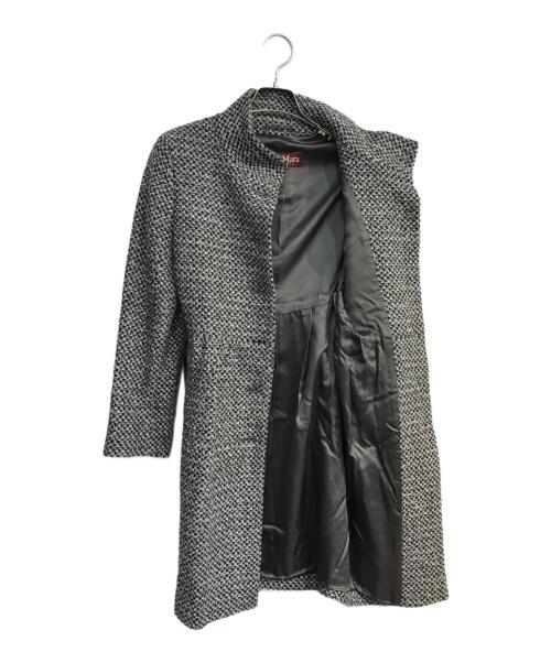 Max Mara Studio（マックスマーラ ストゥディオ）Max Mara Studio (マックスマーラ ストゥディオ) ツイードスタンドカラーコート グレー サイズ:38の古着・服飾アイテム