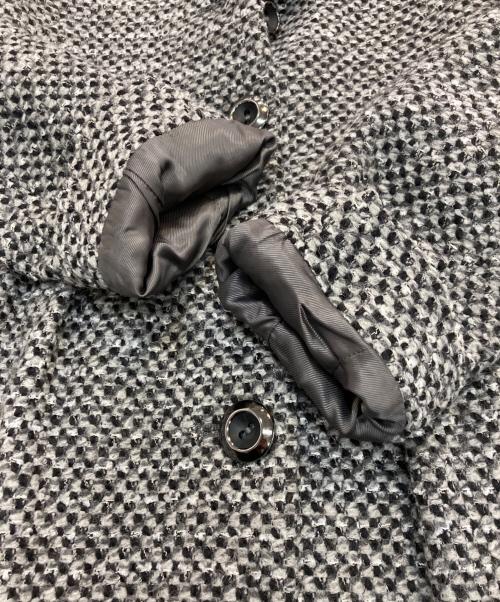 Max Mara Studio（マックスマーラ ストゥディオ）Max Mara Studio (マックスマーラ ストゥディオ) ツイードスタンドカラーコート グレー サイズ:38の古着・服飾アイテム