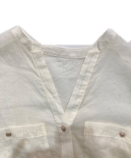 COLLAGE GALLARDAGALANTE（コラージュ ガリャルダガランテ）COLLAGE GALLARDAGALANTE (コラージュ ガリャルダガランテ) 2WAYヴィンテージライクシアーシャツ CLZ1031304A0003 アイボリー サイズ:Freeの古着・服飾アイテム