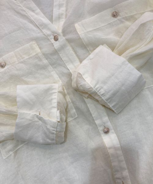 COLLAGE GALLARDAGALANTE（コラージュ ガリャルダガランテ）COLLAGE GALLARDAGALANTE (コラージュ ガリャルダガランテ) 2WAYヴィンテージライクシアーシャツ CLZ1031304A0003 アイボリー サイズ:Freeの古着・服飾アイテム