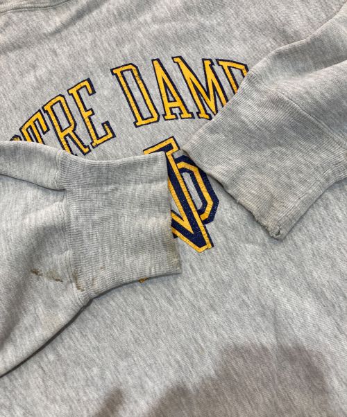 Champion（チャンピオン）Champion (チャンピオン) リバースウィーブスウェット NOTRE DAME 80s トリコタグ　カレッジロゴ グレー サイズ:XXLの古着・服飾アイテム