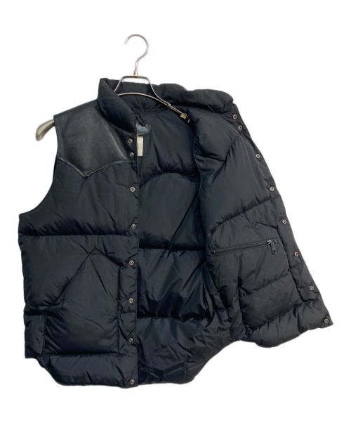 RockyMountainFeatherBed（ロッキーマウンテンフェザーベッド）RockyMountainFeatherBed (ロッキーマウンテンフェザーベッド) レザー切替ダウンベスト ブラック サイズ:38の古着・服飾アイテム