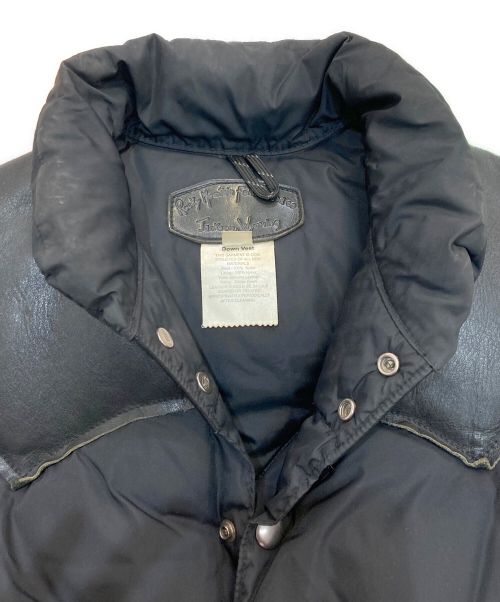 RockyMountainFeatherBed（ロッキーマウンテンフェザーベッド）RockyMountainFeatherBed (ロッキーマウンテンフェザーベッド) レザー切替ダウンベスト ブラック サイズ:38の古着・服飾アイテム