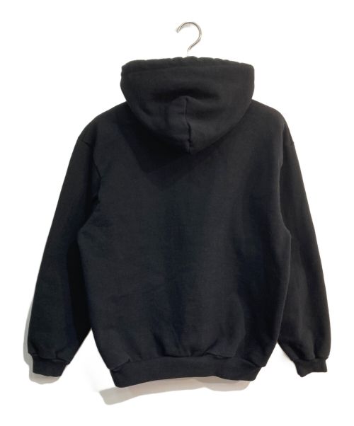 700FILL（セブンハンドレッドフィル）700FILL (セブンハンドレッドフィル) Embroidered Small Payment Logo Hoodie　ロゴ刺繍パーカー ブラック サイズ:Mの古着・服飾アイテム