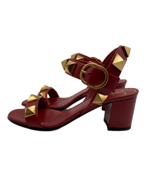 VALENTINO GARAVANI（ヴァレンティノ・ガラヴァーニ）VALENTINO GARAVANI (ヴァレンティノ・ガラヴァーニ) ローマンスタッズサンダル レッド サイズ:36の古着・服飾アイテム