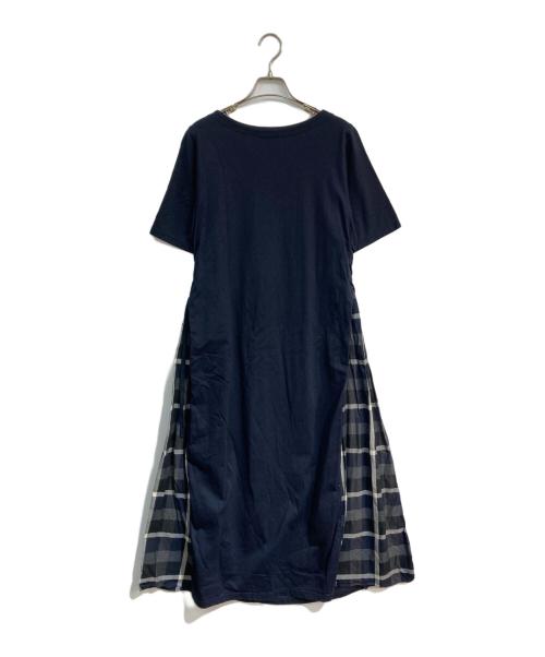 BLUE LABEL CRESTBRIDGE（ブルーレーベルクレストブリッジ）BLUE LABEL CRESTBRIDGE (ブルーレーベルクレストブリッジ) クレストブリッジチェックカットソーワンピース　55J85502 ネイビー サイズ:Mの古着・服飾アイテム