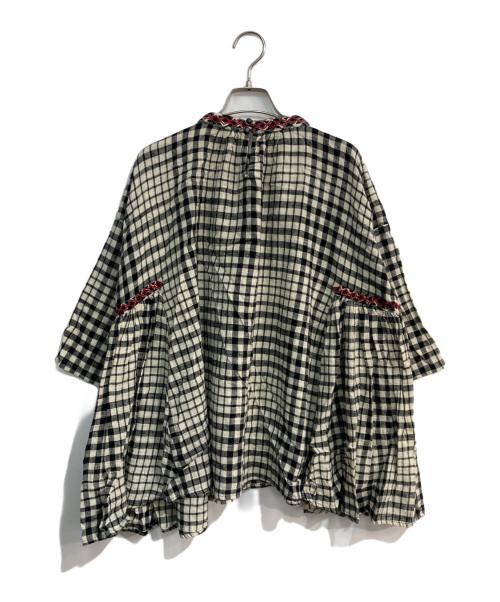 house of lotus（ハウスオブロータス）HOUSE OF LOTUS (ハウスオブロータス) チュニックブラウス　10111-93-004 ブラック×アイボリー サイズ:Mの古着・服飾アイテム