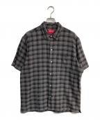 SUPREMEシュプリーム）の古着「Plaid S/S Shirt　	22SS」｜ブラック