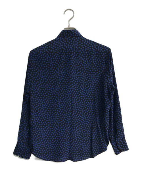 Saint Laurent Paris（サンローランパリ）Saint Laurent Paris (サンローランパリ) ランダムドット ロングスリーブシャツ　646850 Y3E71 ブルー×ブラック サイズ:36の古着・服飾アイテム