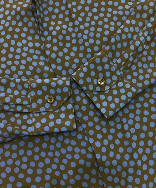 Saint Laurent Paris（サンローランパリ）Saint Laurent Paris (サンローランパリ) ランダムドット ロングスリーブシャツ　646850 Y3E71 ブルー×ブラック サイズ:36の古着・服飾アイテム