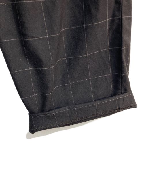 MANDO（マンドー）MANDO (マンドー) ポリエステルレーヨンジャージーグレンチェック3Pテーパードパンツ　9398-004 ブラウン サイズ:2の古着・服飾アイテム