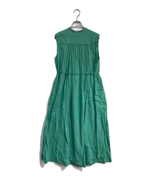 ne quittez pas（ヌキテパ）ne quittez pas (ヌキテパ) C.Dobby Stripe Emb Sleeveless Dress　010511GP1 グリーン サイズ:-の古着・服飾アイテム