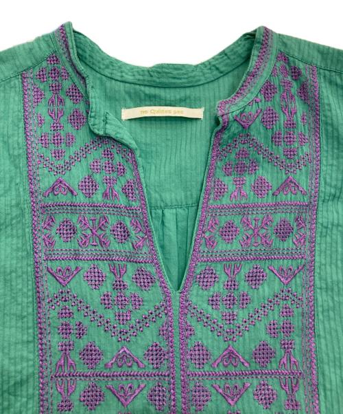 ne quittez pas（ヌキテパ）ne quittez pas (ヌキテパ) C.Dobby Stripe Emb Sleeveless Dress　010511GP1 グリーン サイズ:-の古着・服飾アイテム