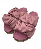 GANNIガニー）の古着「Low Flatform Ruched Sandal」｜ピンク