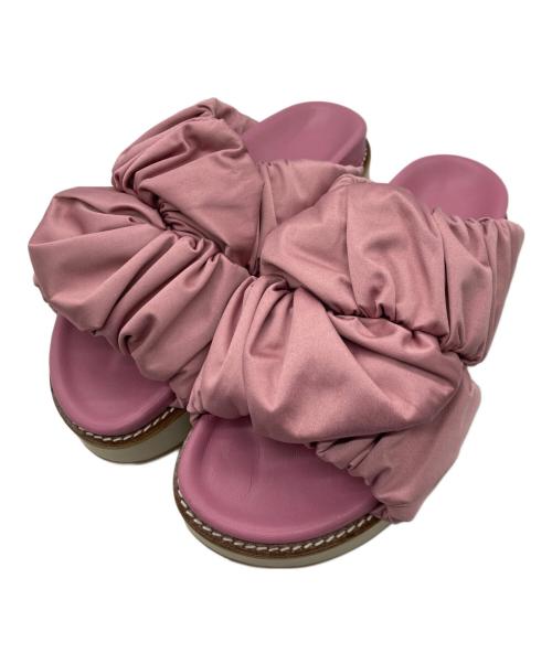 GANNI（ガニー）GANNI (ガニー) Low Flatform Ruched Sandal ピンク サイズ:SIZE38の古着・服飾アイテム