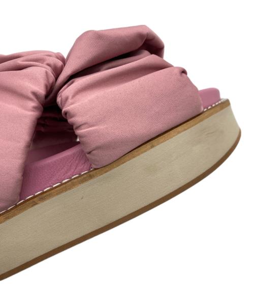 GANNI（ガニー）GANNI (ガニー) Low Flatform Ruched Sandal ピンク サイズ:SIZE38の古着・服飾アイテム