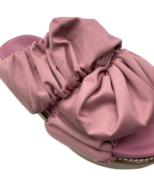 GANNI（ガニー）GANNI (ガニー) Low Flatform Ruched Sandal ピンク サイズ:SIZE38の古着・服飾アイテム