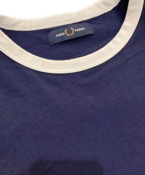 FRED PERRY（フレッドペリー）FRED PERRY (フレッドペリー) テープド リンガー Tシャツ　M4620 ネイビー サイズ:Lの古着・服飾アイテム