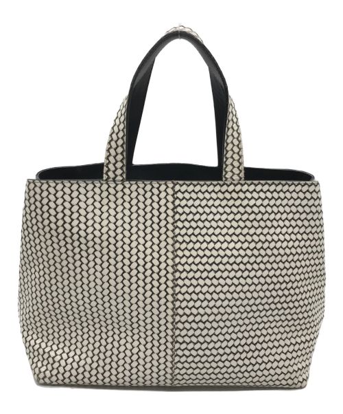 HIROKO HAYASHI（ヒロコ ハヤシ）HIROKO HAYASHI (ヒロコ ハヤシ) オッティカハンドバッグ ホワイト×ブラック サイズ:-の古着・服飾アイテム