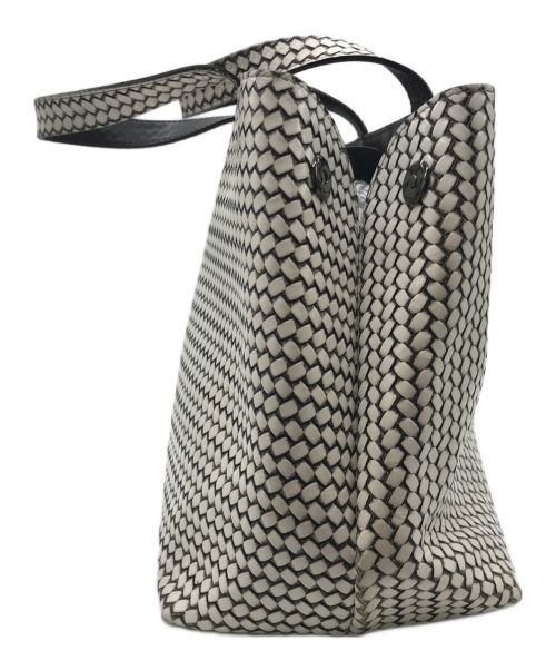 HIROKO HAYASHI（ヒロコ ハヤシ）HIROKO HAYASHI (ヒロコ ハヤシ) オッティカハンドバッグ ホワイト×ブラック サイズ:-の古着・服飾アイテム