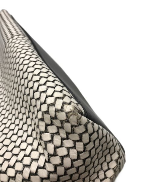 HIROKO HAYASHI（ヒロコ ハヤシ）HIROKO HAYASHI (ヒロコ ハヤシ) オッティカハンドバッグ ホワイト×ブラック サイズ:-の古着・服飾アイテム