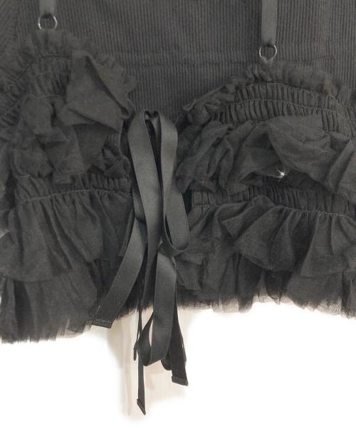 Lily Brown（リリーブラウン）Lily Brown (リリーブラウン) チュールラッフルフリルトップス ブラック サイズ:Freeの古着・服飾アイテム