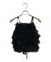 Lily Brown（リリーブラウン）の古着「チュールラッフルフリルトップス」｜ブラック