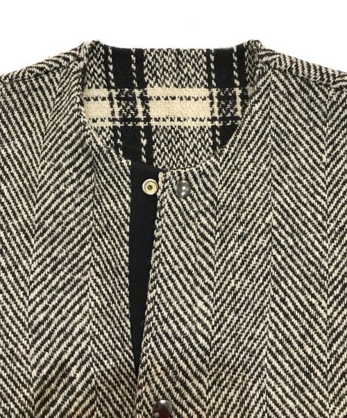 DRAWER（ドゥロワー）DRAWER (ドゥロワー) チェックリバーシブルコート　6525-234-0529 ブラック サイズ:36の古着・服飾アイテム