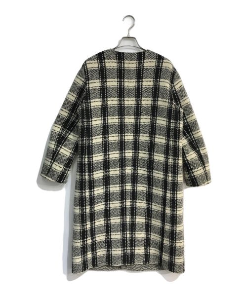 DRAWER（ドゥロワー）DRAWER (ドゥロワー) チェックリバーシブルコート　6525-234-0529 ブラック サイズ:36の古着・服飾アイテム