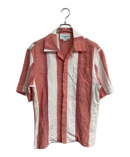 CASABLANCA（カサブランカ）CASABLANCA (カサブランカ) STRIPED LINEN SHIRT　SH003-C/L レッド×ホワイト サイズ:Sの古着・服飾アイテム