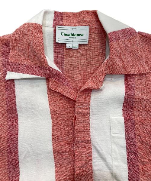 CASABLANCA（カサブランカ）CASABLANCA (カサブランカ) STRIPED LINEN SHIRT　SH003-C/L レッド×ホワイト サイズ:Sの古着・服飾アイテム