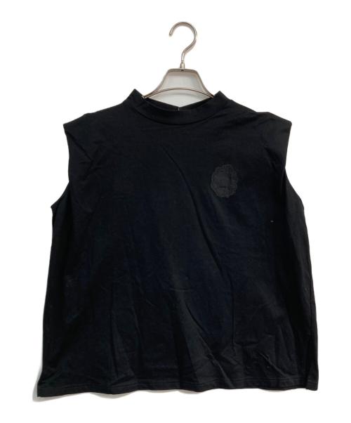 SEVEN TEN by MIHO KAWAHITO（セブン テン バイ ミホ カワヒト）SEVEN TEN by MIHO KAWAHITO (セブン テン バイ ミホ カワヒト) イニシャルレースノースリーブTシャツ　6S116 ブラック サイズ:Freeの古着・服飾アイテム