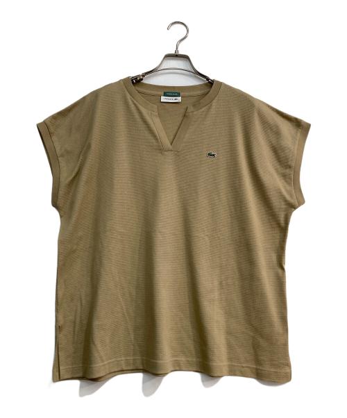 LACOSTE（ラコステ）LACOSTE (ラコステ) B:MING LIFE STORE by BEAMS (ビーミングライフストア バイ ビームス) カノコハーフスリーブTシャツ カットソー ベージュ サイズ:36の古着・服飾アイテム