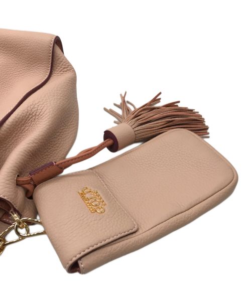 COCOCELUX GOLD（ココセリュックスゴールド）COCOCELUX GOLD (ココセリュックスゴールド) 2WAYショルダーバッグ ベージュ×ピンク サイズ:-の古着・服飾アイテム