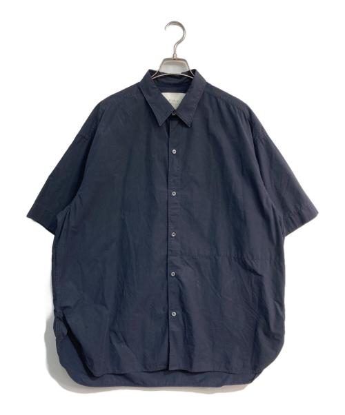 STUDIO NICHOLSON（スタジオ ニコルソン）STUDIO NICHOLSON (スタジオ ニコルソン) POWDER COTTON OVERSIZED S/S SHIRTS　SNM-567 ネイビー サイズ:Mの古着・服飾アイテム