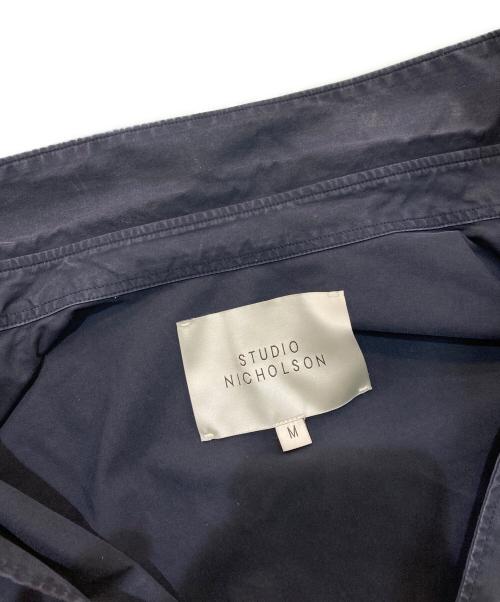 STUDIO NICHOLSON（スタジオ ニコルソン）STUDIO NICHOLSON (スタジオ ニコルソン) POWDER COTTON OVERSIZED S/S SHIRTS　SNM-567 ネイビー サイズ:Mの古着・服飾アイテム