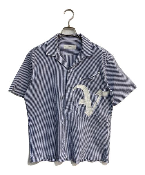 TOGA VIRILIS（トーガ ビリリース）TOGA VIRILIS (トーガ ビリリース) エンブロイダリー ショートスリーブシャツ 	TV31-FJ315 ブルー サイズ:46の古着・服飾アイテム