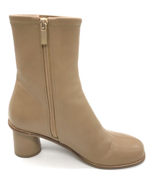 Le Talon（ル タロン）Le Talon (ル タロン) 6cmオブリークフィットショートブーツ ベージュ サイズ:Mの古着・服飾アイテム