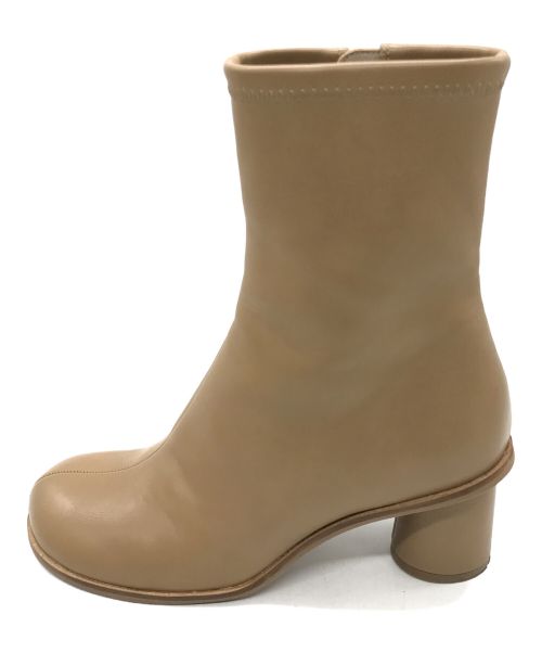 Le Talon（ル タロン）Le Talon (ル タロン) 6cmオブリークフィットショートブーツ ベージュ サイズ:Mの古着・服飾アイテム