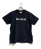 sacai×A.P.C.サカイ×アーペーセー）の古着「SIDE ZIP LOGO TEE　21E2-COEQW-M26978」｜ブラック