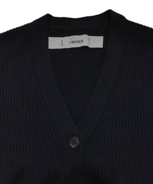 COCUCA（コキュカ）COCUCA (コキュカ) 畦カーディガン　61477010003 ネイビー サイズ:Freeの古着・服飾アイテム