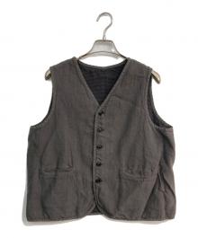 nest Robe（ネストローブ）の古着「ブラックリネンリバーシブルベスト　01241-1025」｜グレー
