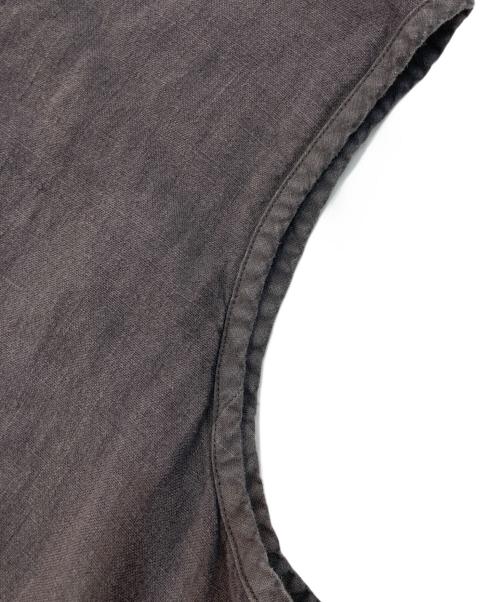 nest Robe（ネストローブ）nest Robe (ネストローブ) ブラックリネンリバーシブルベスト　01241-1025 グレー サイズ:Freeの古着・服飾アイテム